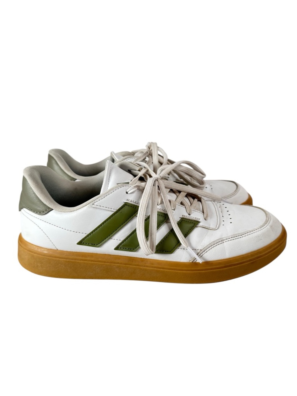 Adidas Courtblock Sneakers White Green Gum Sole Court Shoes Mens 11 Casual